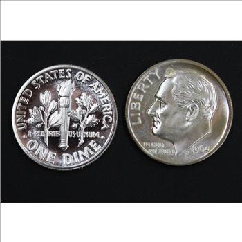 Pair of 1964 FDR 90% Silver Proof Dimes