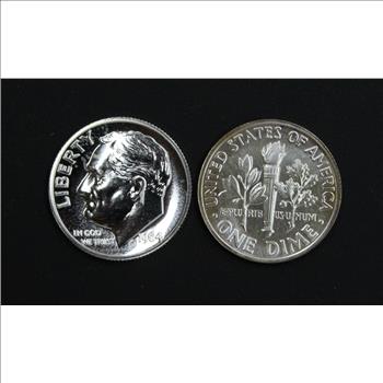 Pair of 1964 FDR 90% Silver Proof Dimes