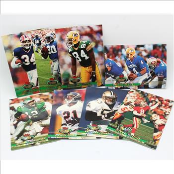 Topps Stadium Club Football Cards #251 - 500 Joe Montana, Barry Sanders, Brett Farve, Drew Bledsoe Merril Hoge & More