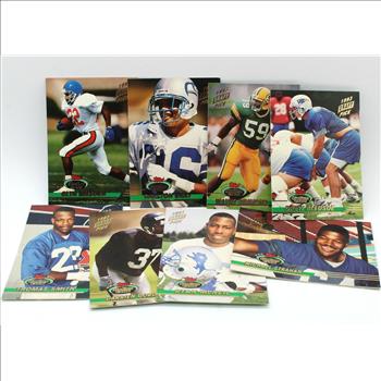 Topps Stadium Club Football Cards #251 - 500 Joe Montana, Barry Sanders, Brett Farve, Drew Bledsoe Merril Hoge & More