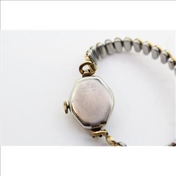 Vintage Wittnaur 10K Gold Filled Bezel Petite Stretch Band Wrist Watch