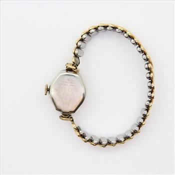 Vintage Wittnaur 10K Gold Filled Bezel Petite Stretch Band Wrist Watch