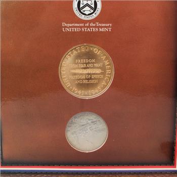 WWII 50th Anniversary Commemorative Coin & Victory Medal Set