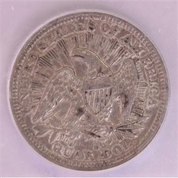 1853 US Silver Liberty Seated Quarter Dollar Arrows and Rays EF40 Details ICG Cleaned