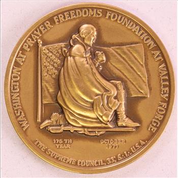 Medallic Art Co. Bronze George Washington Masonic Memorial Solid Bronze Medal 