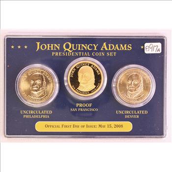 2008 US John Quincy Adams Presidential Dollar $1 Coin Set UNC and PROOF