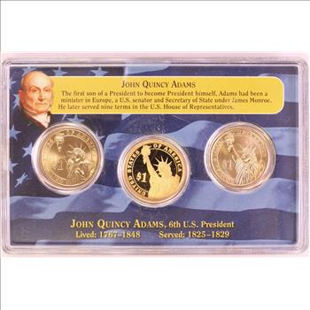 2008 US John Quincy Adams Presidential Dollar $1 Coin Set UNC and PROOF