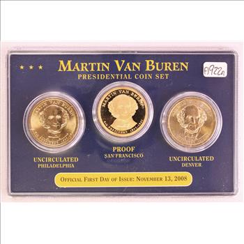 2008 US Martin Van Buren Presidential Dollar $1 Coin Set UNC and PROOF