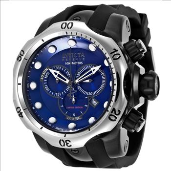 Invicta Men's ILEF0003ASYB Venom Limited Edition Swiss Quartz Black Blue Dial Watch