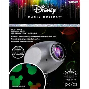 Disney Magic Holiday Mickey Mouse Cascading Lights LED Projection Spotlight