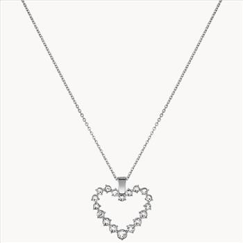 Bulova Crystal Watch and Heart Pendant Necklace Gift Set 96X144