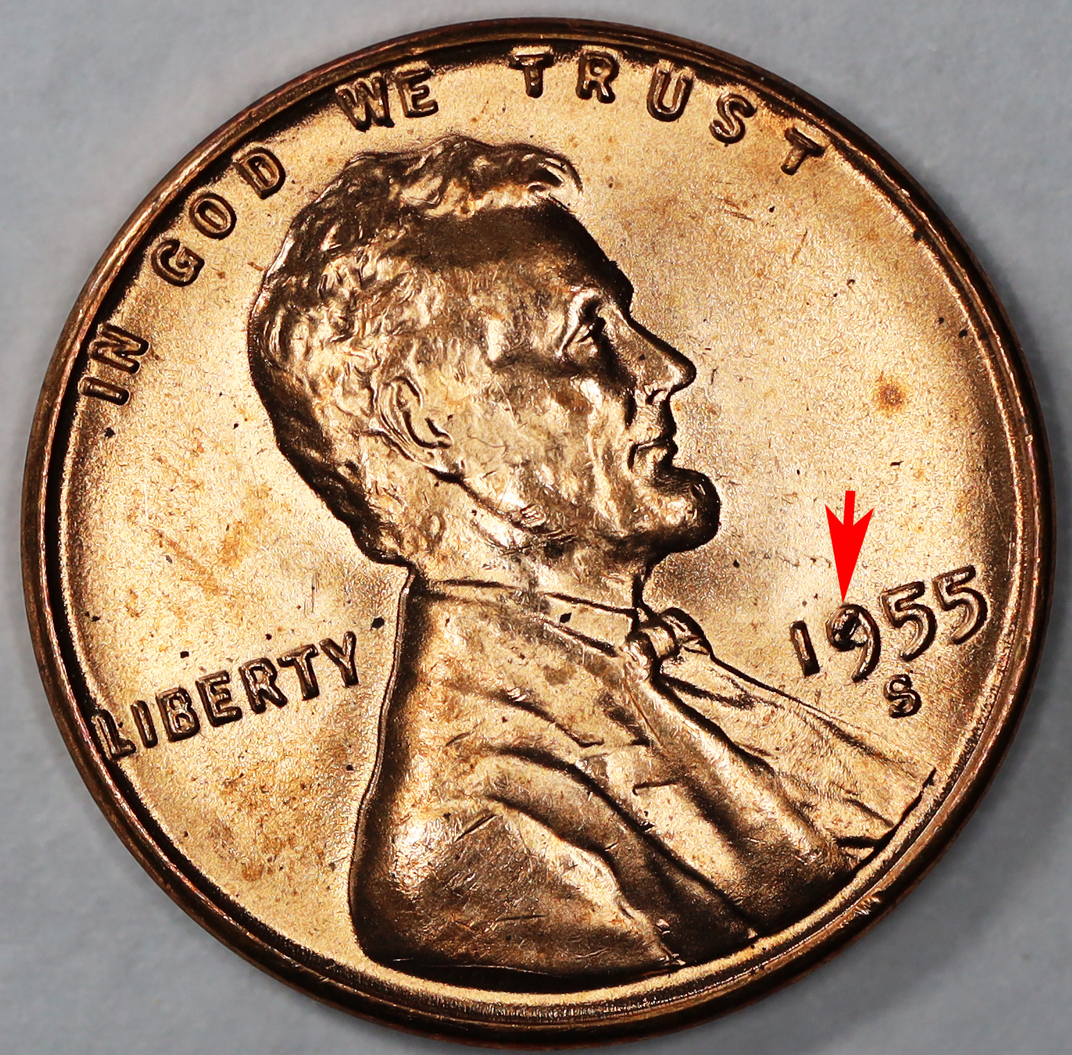 Error Coin - 1955-S Brilliant Uncirculated Cud Retained on 9 of Date ...