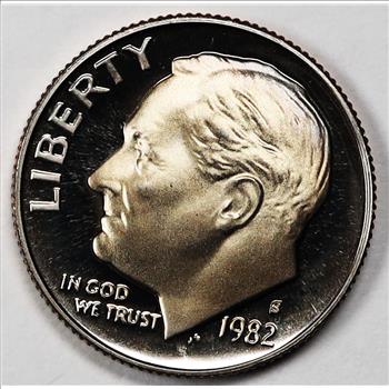 1982-S Gem Proof Roosevelt Dime - Obverse and Reverse Bullseye Toned