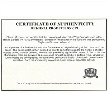 Yogi Bear Production Cel - 1992