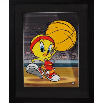 Tweety Bird - Basketball Matted Sericel- Warner Bros.