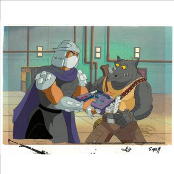 Shredder & Rocksteady of (TMNT) Turtles- Original Production Cel with MWS Seal