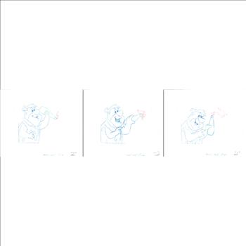 Fred Flintstone - Original Production Drawings - Fruit Fizz