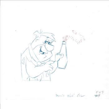 Fred Flintstone - Original Production Drawings - Fruit Fizz