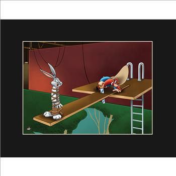 Warner Bros. - Bugs Bunny and Yosemite Sam- Matted Lithograph
