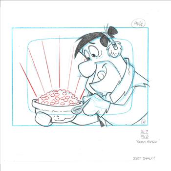 Fred Flintstone Signed Original Production Drawings