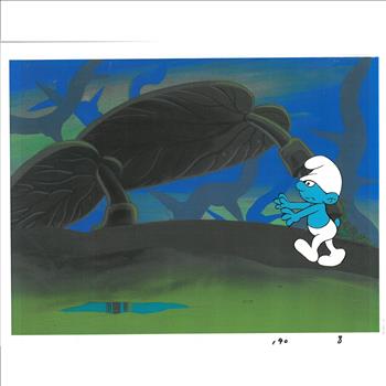  Clumsy Smurf- Original Production Cel from The Smurfs
