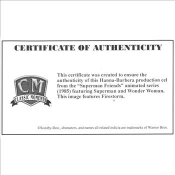 An Original Production Cel of Firestorm from Super Friends