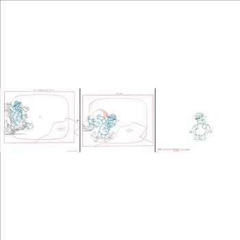 Fred Flintstone - 2 Signed Original Production Drawings