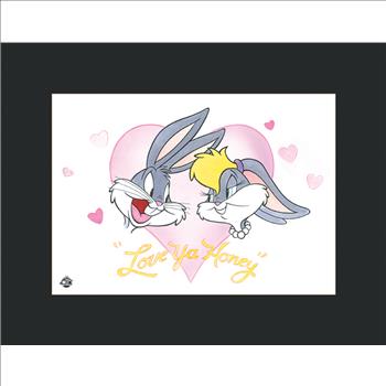 Bugs Bunny and Honey Bunny - Watercolor- Matted