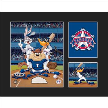 Texas Rangers - Looney Tunes L.E. Matted Lithograph