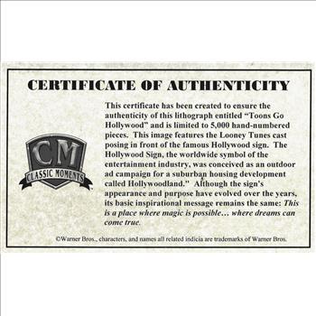 Looney Tunes Go To Hollywood - L.E. Lithograph Licensed