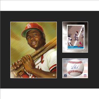 Lou Brock -Licensed Limited Edition Lithograph Matted