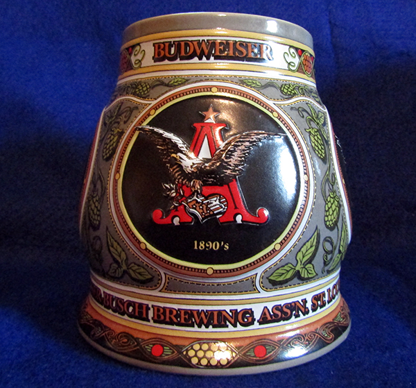 Budweiser Beer Stein "Historical A & Eagle Series, The 1890 Series