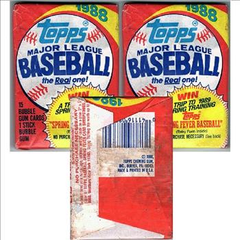 1988 TOPPS Unopened Wax Packs (3)