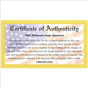 2002 Platinum Edition State Quarter Collection