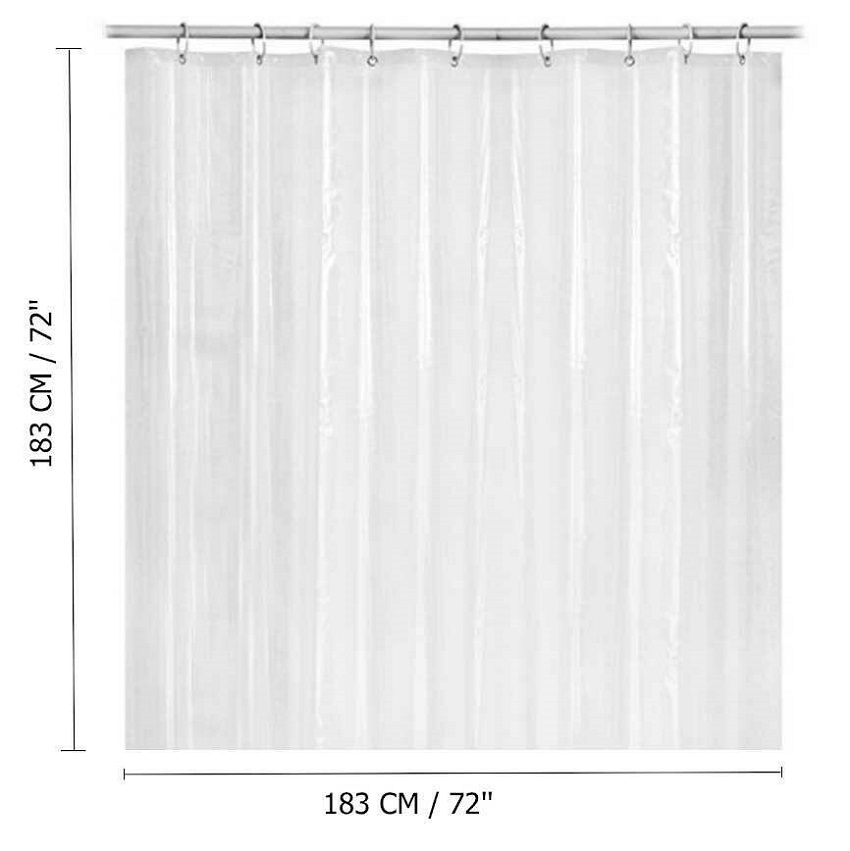 Clear Shower Curtain 72" x 72" Property Room