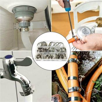 60 pc Adjustable Stainless Steel Clamps