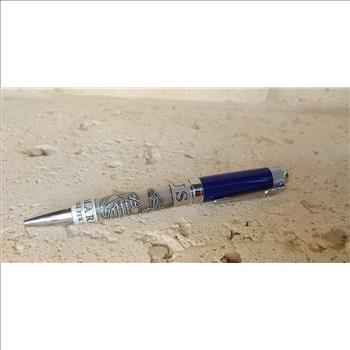 US Marines USMC Pewter Ballpoint Pen Gift Set BLUE