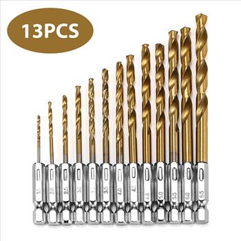 13 PC HSS Titanium Twist Drill Bit Set