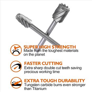 5pc Tungsten Carbide Cutting Burr Set