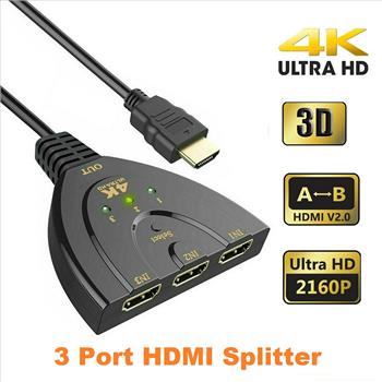 3 Port HDMI Cable Auto Splitter - 4K