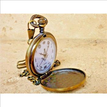 Masonic Square and Compasses Bronzed Pocket Watch
