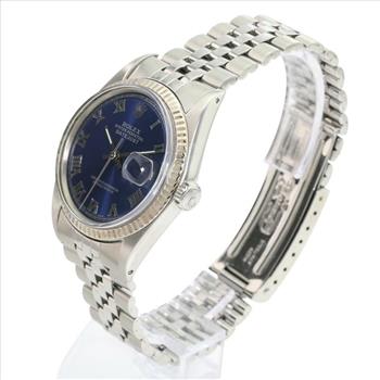 Rolex Men's Datejust Blue Roman Dial Fluted Bezel 36mm Watch-Preowned