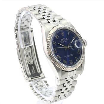 Rolex Men's Datejust Blue Roman Dial Fluted Bezel 36mm Watch-Preowned