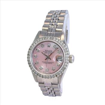Rolex Lady Datejust Pink MOP Diamond Dial Diamond Bezel 26mm Watch-Preowned