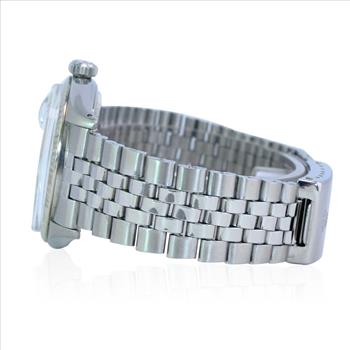 ROLEX MEN'S DATEJUST S STEEL WATCH BLUE DIAMOND DIAL FLUTED BEZEL 36MM REF#1601