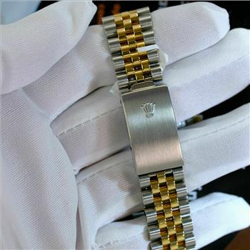 Rolex Men's Datejust 36mm White MOP Roman Diamond Dial 18K Fluted Bezel Watch-PREOWNED