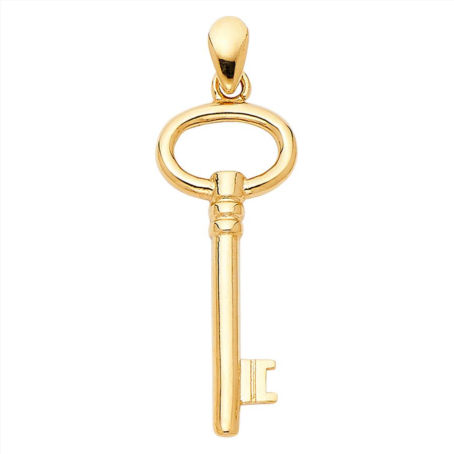 14K Yellow Gold Key to My Heart Pendant