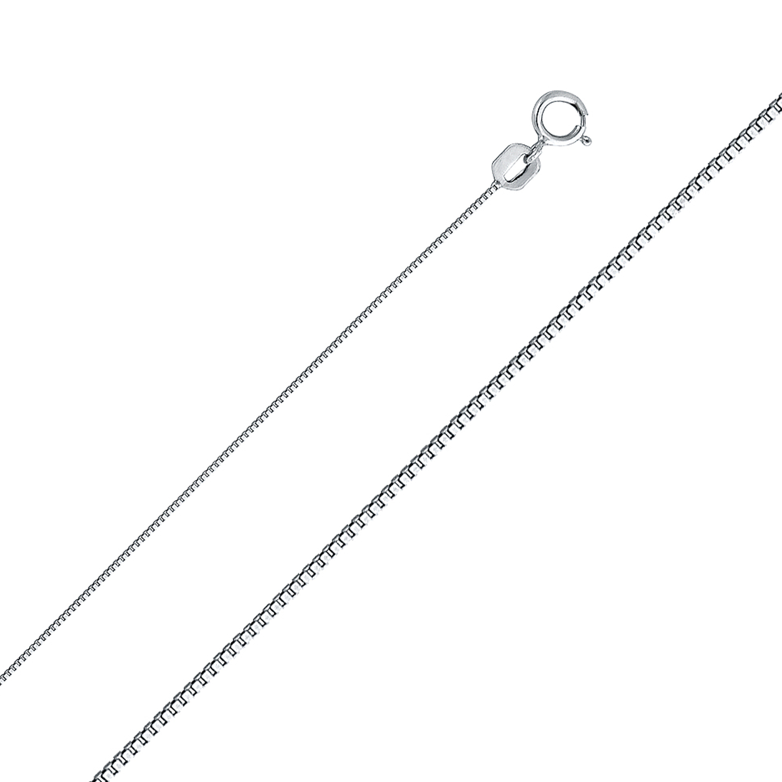 14K White Gold 0.5mm Box Chain - 22''
