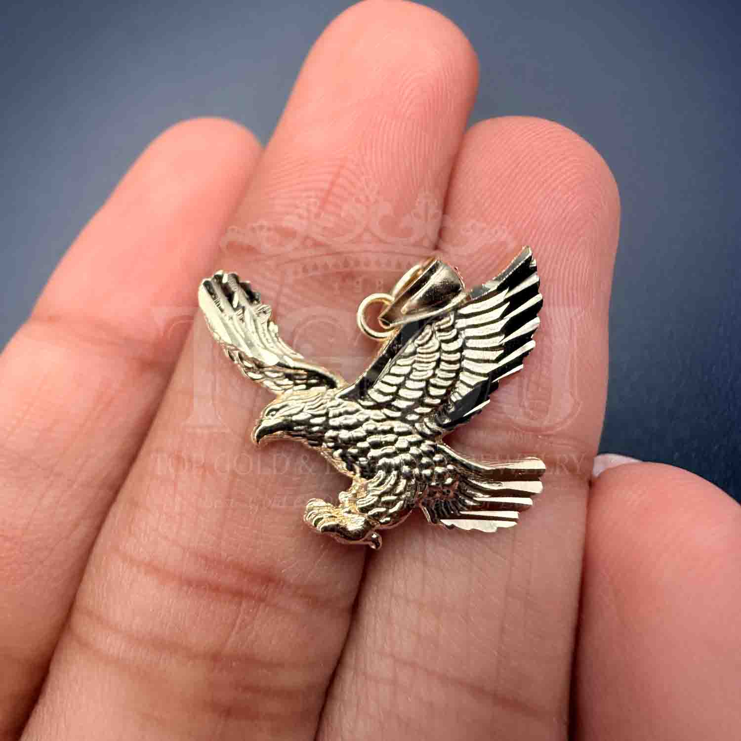 14K Yellow Gold Eagle Pendant