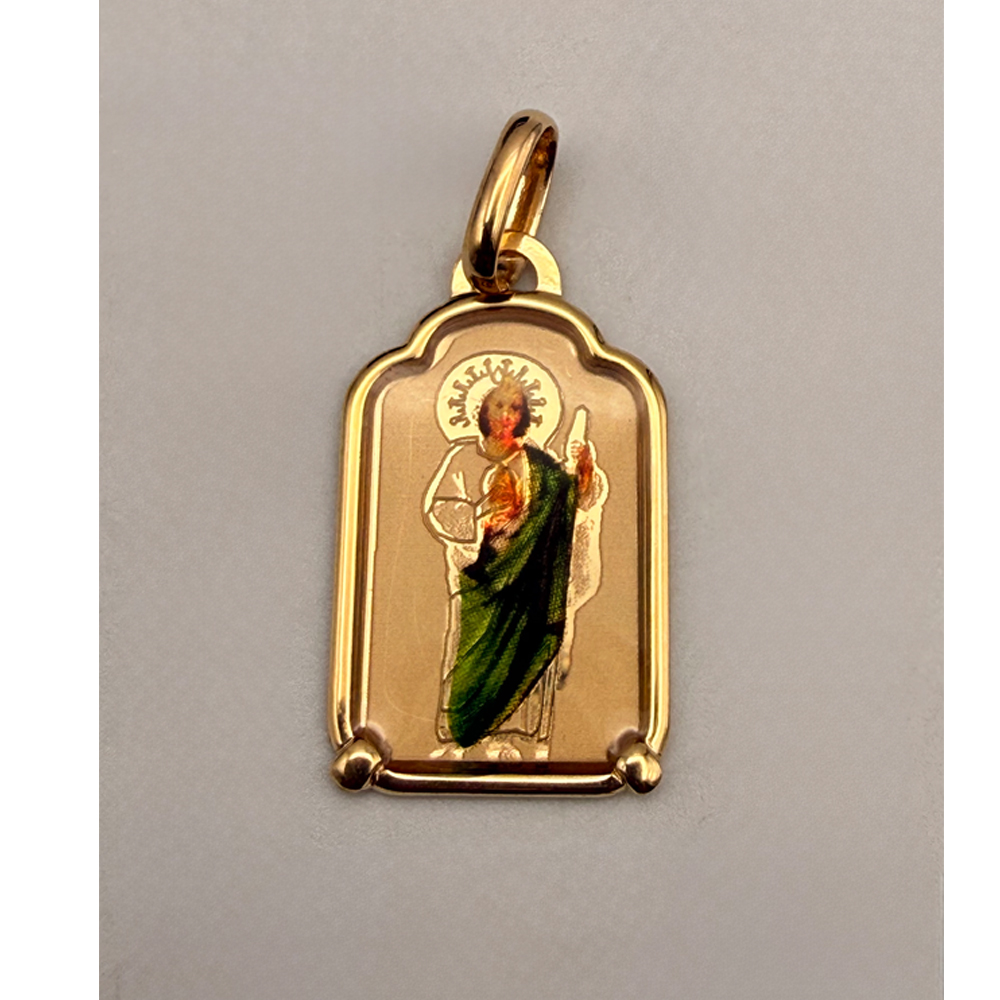 14K Yellow Gold St. Jude Thaddeus Picture Pendant